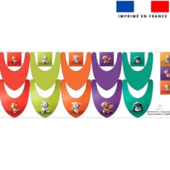 Coupon éponge bavoirs bandana motif castor dalmatien koala perroquet panda - Création Stillistic