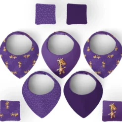 Coupon éponge bavoirs bandana motif bébé girafe - Création Stillistic