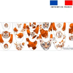 Coupon éponge bavoirs bandana motif tigre aquarelle