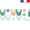 Coupon éponge bavoirs bandana motif bébé dino