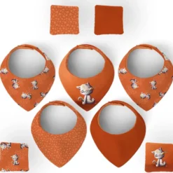 Coupon éponge bavoirs bandana motif bébé chat - Création Stillistic
