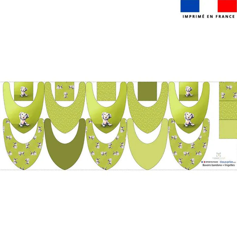 Coupon éponge bavoirs bandana motif bébé dalmatien - Création Stillistic