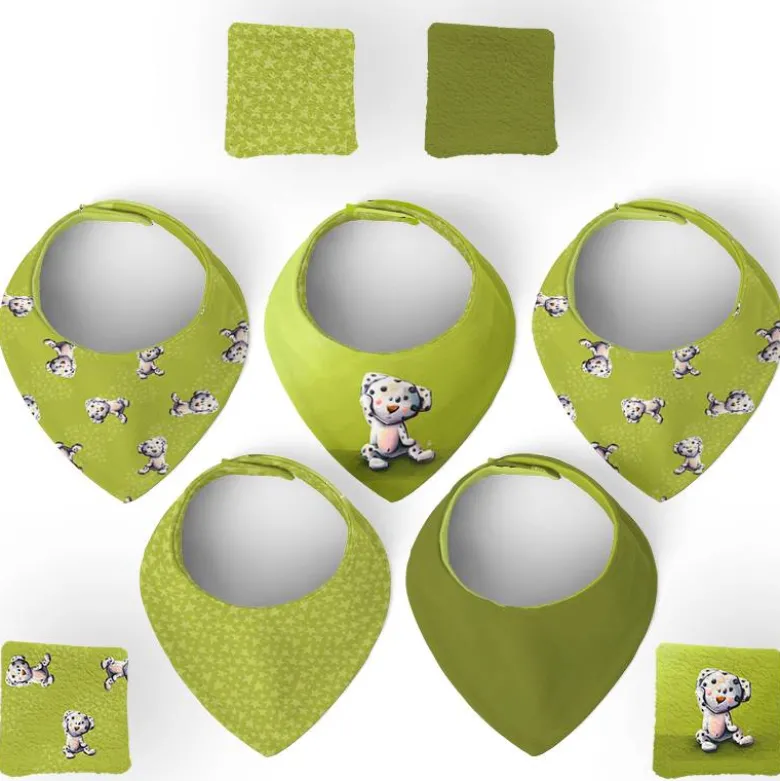 Coupon éponge bavoirs bandana motif bébé dalmatien - Création Stillistic