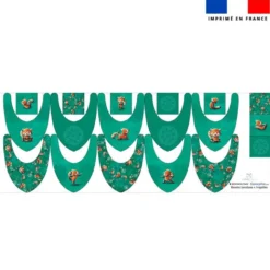 Coupon éponge bavoirs bandana motif panda roux yoga - Création Stillistic