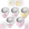 Coupon éponge bavoirs bandana motif sweet flamant rose