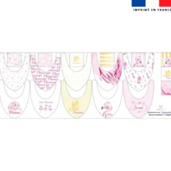 Coupon éponge bavoirs bandana motif sweet flamant rose