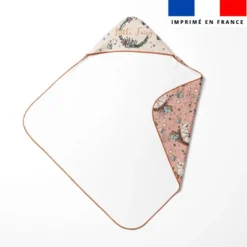Coupon éponge kit puériculture motif lapin féerique orange - Création Lucie OBATON