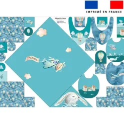 Coupon éponge kit puériculture montgolfière aquarelle