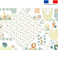 Coupon éponge kit puériculture safari animaux aquarelle