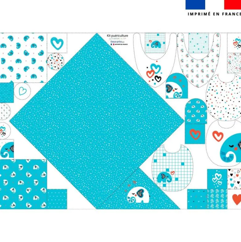 Coupon éponge kit puériculture éléphant bleu