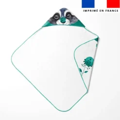 Coupon éponge kit puériculture raton laveur aquarelle