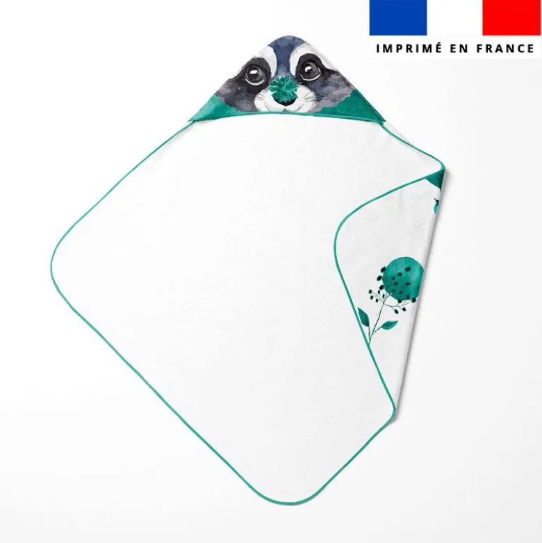 Coupon éponge kit puériculture raton laveur aquarelle