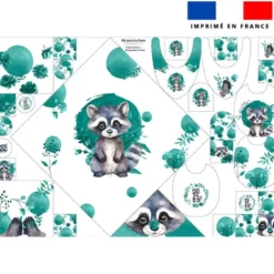 Coupon éponge kit puériculture raton laveur aquarelle