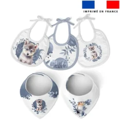 Coupon éponge kit puériculture husky aquarelle