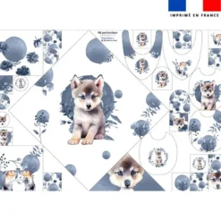 Coupon éponge kit puériculture husky aquarelle