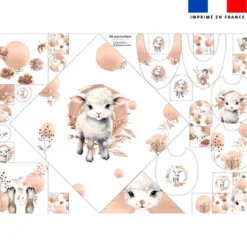 Coupon éponge kit puériculture agneau aquarelle