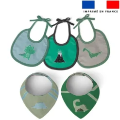 Coupon éponge kit puériculture dino vert et volcan