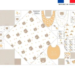 Coupon éponge kit puériculture baby ours marron et ocre