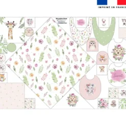 Coupon éponge kit puériculture animaux aquarelle