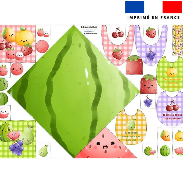 Coupon éponge kit puériculture fruits kawaï