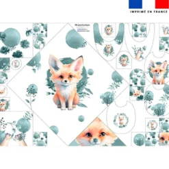 Coupon éponge kit puériculture renard aquarelle