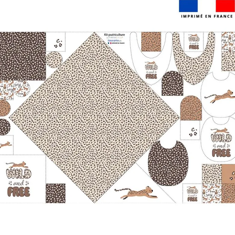 Coupon éponge kit puériculture léopard