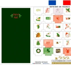 Coupon pour Calendrier de l'avent motif Noel aquarelle