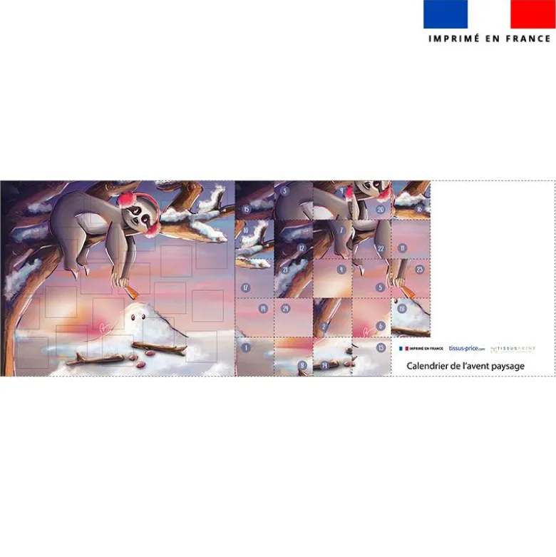 Coupon pour Calendrier de l'avent Paysage motif Paresseux - Création Stillistic