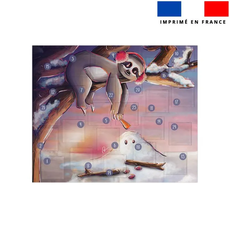 Coupon pour Calendrier de l'avent Paysage motif Paresseux - Création Stillistic