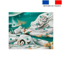 Coupon pour Calendrier de l'avent Paysage motif animaux du froid Pingouin et Panthère - Création Stillistic