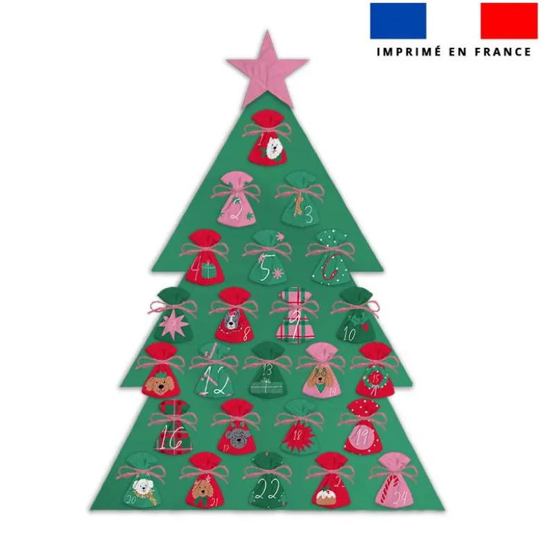 Coupon pour Calendrier de l'avent Sapin motif chien de Noel
