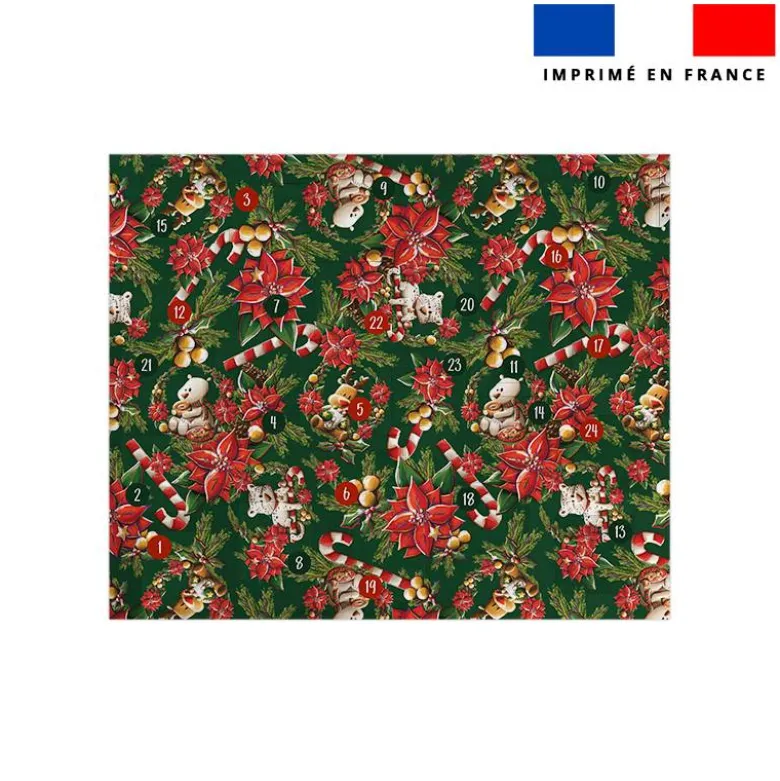Coupon pour Calendrier de l'avent Paysage motif animaux couronne et fleur de noel - Création Stillistic