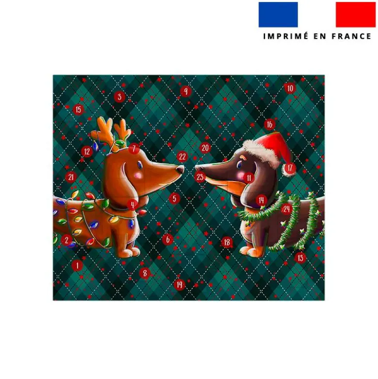 Coupon pour Calendrier de l'avent Paysage motif Teckels de Noël - Création Stillistic