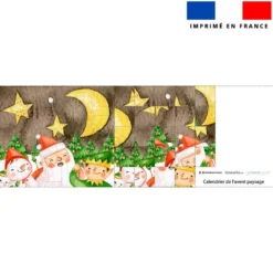 Coupon pour Calendrier de l'avent Paysage motif noel aquarelle
