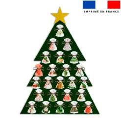 Coupon pour Calendrier de l'avent Sapin motif noel aquarelle
