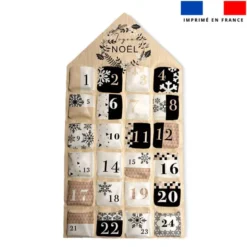 Coupon pour Calendrier de l'avent en bois beige motif Noël enneigé