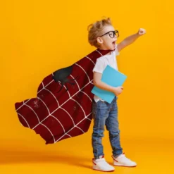 Coupon pour cape enfant motif toile d'araignée rouge