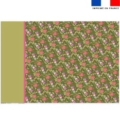 Coupon pour couette imprimé mini lapin printanier vert kaki - Création Stillistic