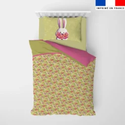 Coupon pour couette imprimé mini lapin printanier vert clair - Création Stillistic