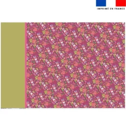 Coupon pour couette imprimé mini lapin printanier framboise - Création Stillistic