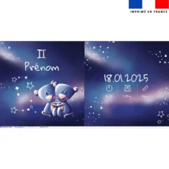 Coupon pour coussin de naissance personnalisé - Astro gémeaux - Création Stillistic