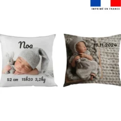 Coupon pour coussin de naissance personnalisé - Prénom, photo, date