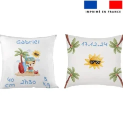 Coupon pour coussin de naissance personnalisé - Animaux d'été