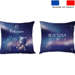Coupon pour coussin de naissance personnalisé - Astro balance - Création Stillistic