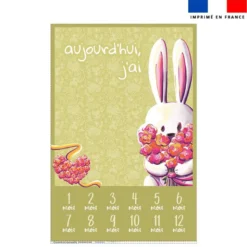 Coupon pour couverture mensuelle bébé motif lapin printanier - Création Stillistic