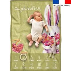 Coupon pour couverture mensuelle bébé motif lapin printanier - Création Stillistic