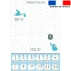 Coupon pour couverture mensuelle bébé motif baby bleu et gris