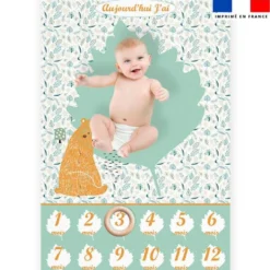 Coupon pour couverture mensuelle bébé motif animaux de la forêt