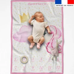 Coupon pour couverture mensuelle bébé motif sweet flamant rose