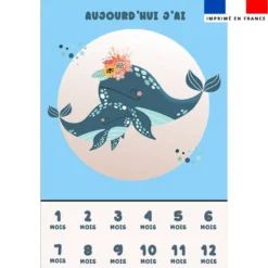 Coupon pour couverture mensuelle bébé motif animaux de l'océan